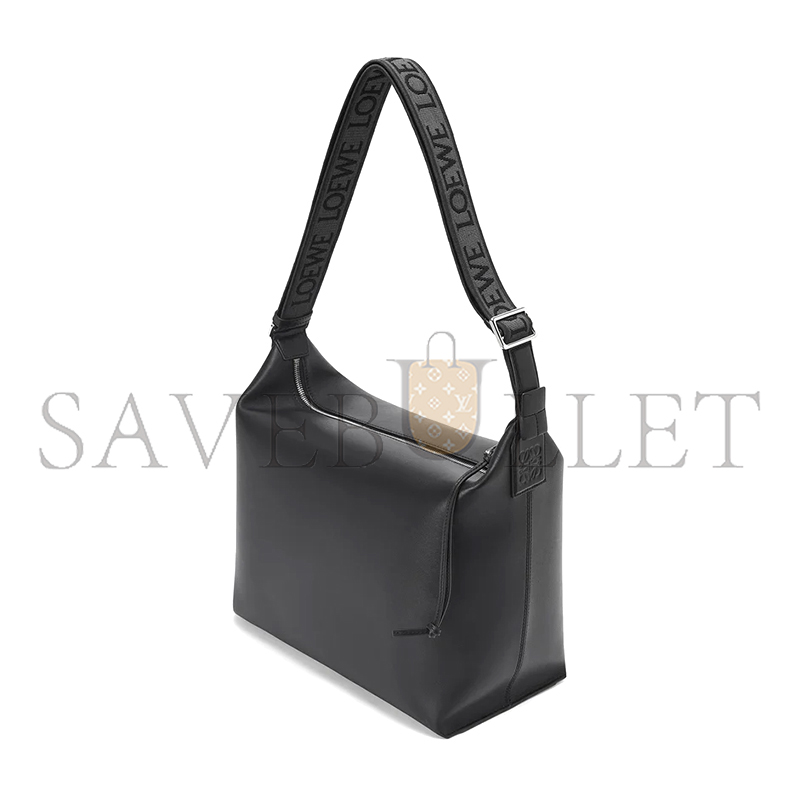 LOEWE CUBI CROSSBODY BAG IN SUPPLE SMOOTH CALFSKIN AND JACQUARD B906K70X13 (44*30*18cm)